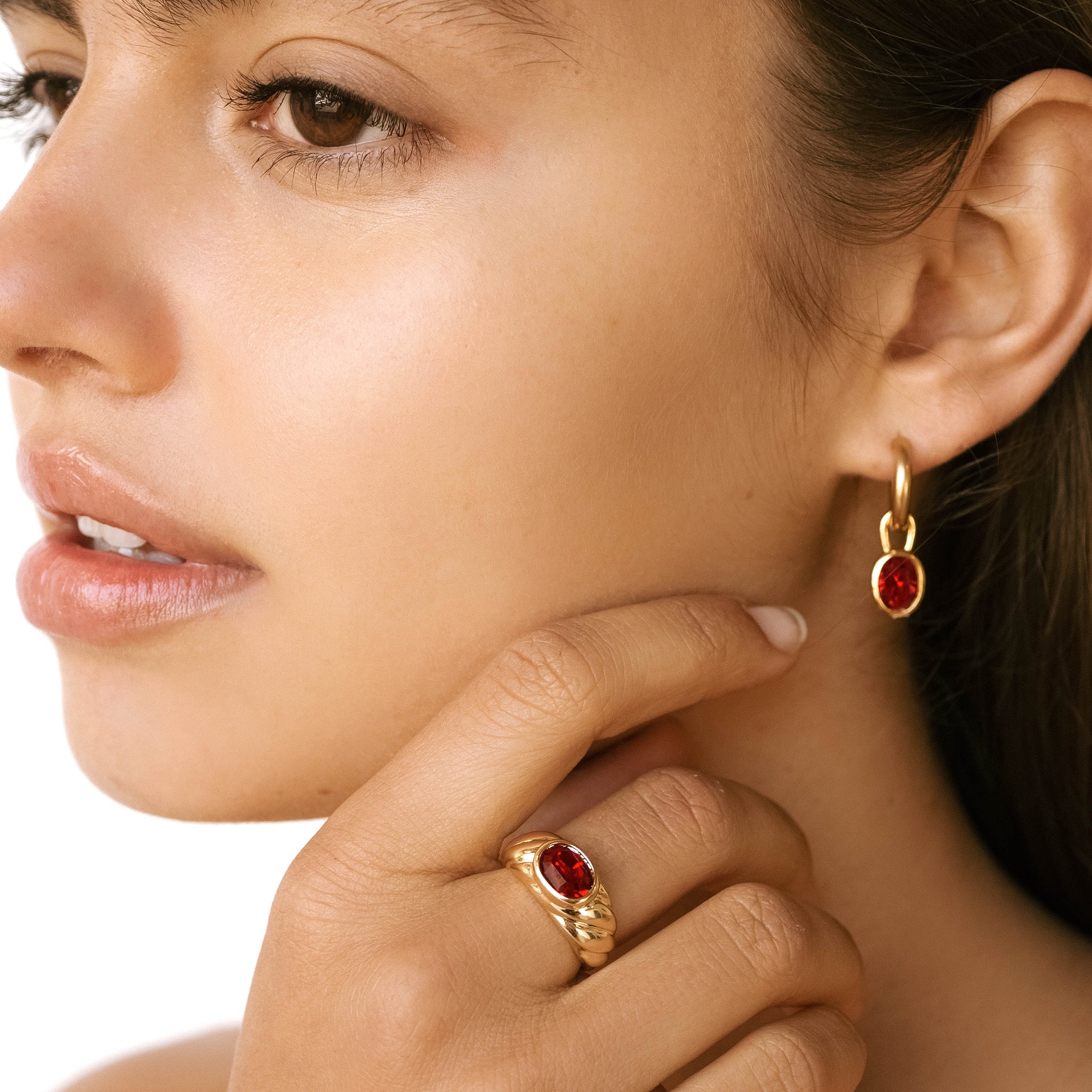 Bella Earrings - Ruby Red - Image 4