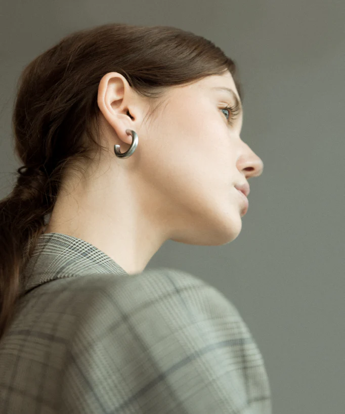 Mini Kennedy Hoops - Silver (Matte Finish) - Image 3