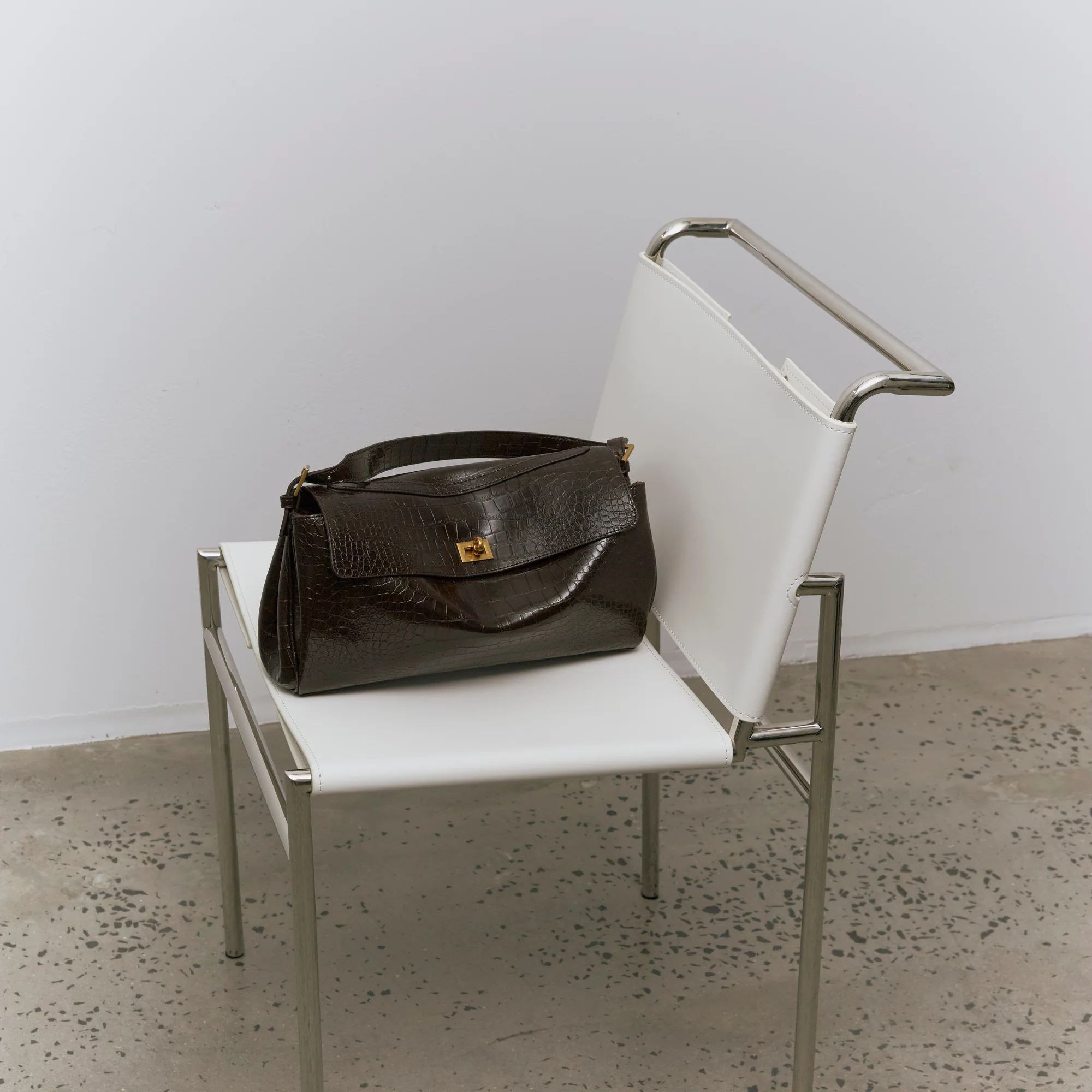 Valentina Bag - Cocoa Croc Embossed - Image 6
